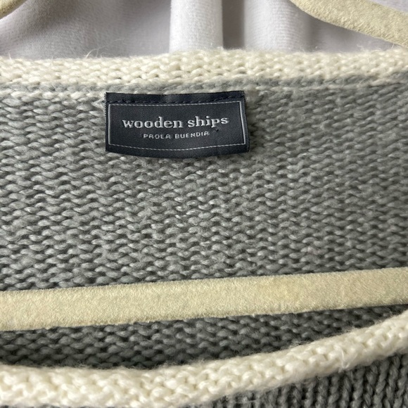 Wooden Ships size M/L gray angora wool blend chunky crew neck Eliza sweater - Picture 3 of 6